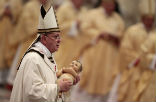 Pope Francis tells us how we can see God this Christmas season. Image of Pope Francis tells us how we can see God this Christmas season.