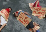 Protestors call for an end to violence. Image of Protestors call for an end to violence.
