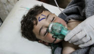 A boy clings to life following exposure to toxic nerve gas. Image of A boy clings to life following exposure to toxic nerve gas.