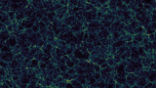 The universe has a sponge-like structure with galaxy clusters forming strands, and vast gulfs of empty space in between. Image of The universe has a sponge-like structure with galaxy clusters forming strands, and vast gulfs of empty space in between.
