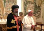 Pope Francis and Tawadros II release a joint statement. Image of Pope Francis and Tawadros II release a joint statement.