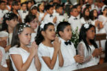 After their First Communion, many children do not return to Mass. Image of After their First Communion, many children do not return to Mass.