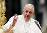 Pope Francis urges Macron to strengthen France's Christian roots. Image of Pope Francis urges Macron to strengthen France's Christian roots.