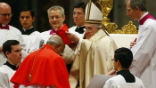 Pope Francis has created five new cardinals. Image of Pope Francis has created five new cardinals.