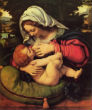 In Renaissance art, the Virgin Mary is often depicted feeding Jesus. Image of In Renaissance art, the Virgin Mary is often depicted feeding Jesus.