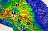 Simulations by the USGS suggest a major quake could devastate all of Southern California, from the Salton Sea to Bakersfield. Image of Simulations by the USGS suggest a major quake could devastate all of Southern California, from the Salton Sea to Bakersfield.