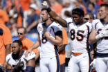 Some players saluted, others protested during the playing of the national anthem at Sunday's football games. Image of Some players saluted, others protested during the playing of the national anthem at Sunday's football games.