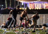 Victims flee as the terrorist fires from the 32nd floor of the Mandalay Bay hotel. Image of Victims flee as the terrorist fires from the 32nd floor of the Mandalay Bay hotel.