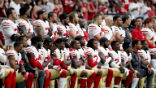 Players have also been divided on the protests, with some joining, and other standing. Image of Players have also been divided on the protests, with some joining, and other standing.