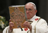 Pope Francis issued new direction on liturgical translations. Image of Pope Francis issued new direction on liturgical translations.