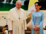 Pope Francis with Aung San Suu Kyi. Image of Pope Francis with Aung San Suu Kyi.