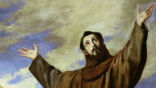 St. Francis allegedly sent a sack of bread to his starving friars in 1224. Image of St. Francis allegedly sent a sack of bread to his starving friars in 1224.