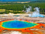Volcanic activity is responsible for the beautiful sights around the park. Image of Volcanic activity is responsible for the beautiful sights around the park.