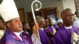 Bishop Okpaleke (left) has resigned. Image of Bishop Okpaleke (left) has resigned.