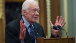 President Carter says he prays for President Trump. Image of President Carter says he prays for President Trump.