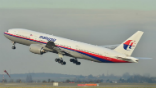Malaysia Airlines flight 370 taking off. Image of Malaysia Airlines flight 370 taking off.