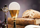 The Eucharist is a sacrament of faith, unity, life, worship, and love. Image of The Eucharist is a sacrament of faith, unity, life, worship, and love.