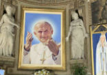 Divine Mercy Chaplet in Rome holds relics of St. Faustina Kowalska and St. John Paul II. Image of Divine Mercy Chaplet in Rome holds relics of St. Faustina Kowalska and St. John Paul II.
