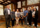 UST President Dr. Richard Ludwick with Rising Star Internship students Julianna Figueroa Rojas, Lily Martinez, Galilea Nunez, Juan Avalos, Career Services Director Paula Marsh and Career Services Mentor Betsy Rajan. Missing from the photo is UST freshman Alejandra Neria Image of UST President Dr. Richard Ludwick with Rising Star Internship students Julianna Figueroa Rojas, Lily Martinez, Galilea Nunez, Juan Avalos, Career Services Director Paula Marsh and Career Services Mentor Betsy Rajan. Missing from the photo is UST freshman Alejandra Neria