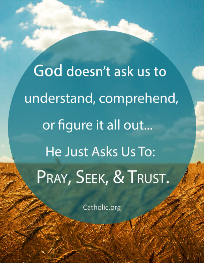 Pray, seek, and trust!