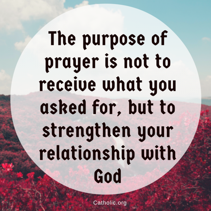 The purpose of prayer