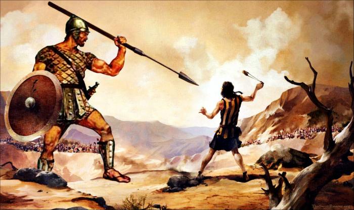 David and Goliath.