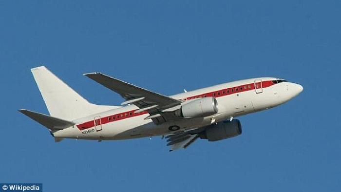 One of the old, unmarked 737 planes flying personnel to Area 51. One of the old, unmarked 737 planes flying personnel to Area 51.