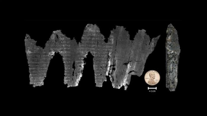 The reconstructed Ein Gedi Scroll revealed a portion of Leviticus. The reconstructed Ein Gedi Scroll revealed a portion of Leviticus.