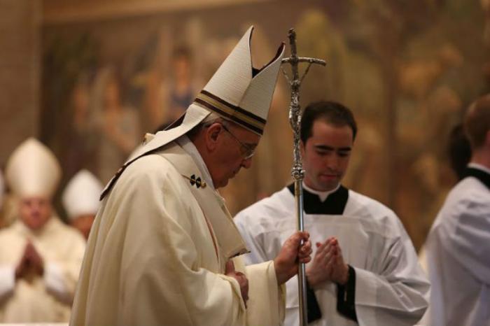 Pope Francis celebrates Mass at the Pontifical North American College.