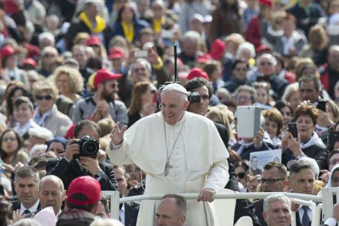 Pope Francis at the Jubilee Audience in St. Peter's Square. Pope Francis at the Jubilee Audience in St. Peter's Square.