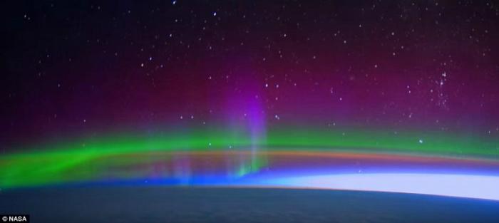 The northern lights as seen from space. 