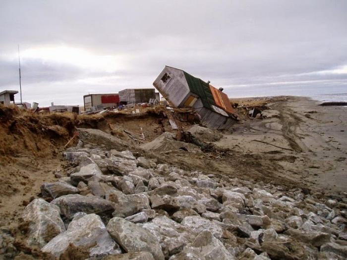 Erosion caused by climate change is destroying some Inuit communities.