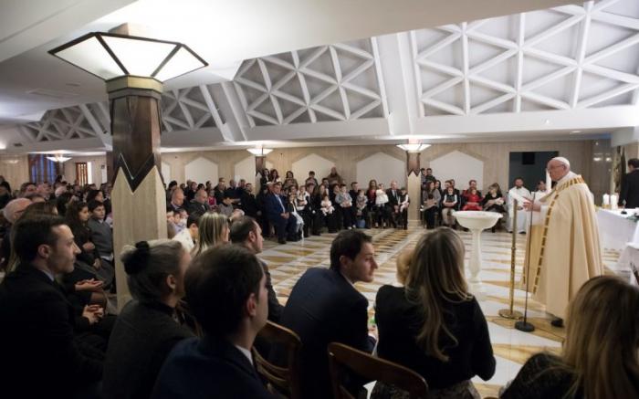 The chapel of the Domus Sanctae Marthae at the Vatican. The chapel of the Domus Sanctae Marthae at the Vatican.