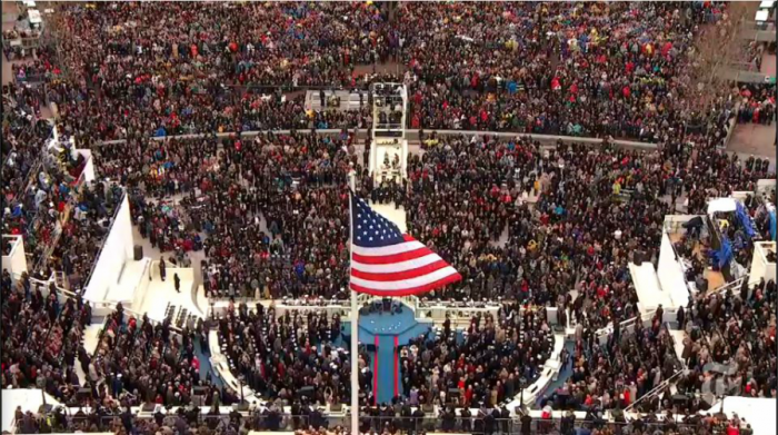 Thousands gathered to witness Donald Trump's inauguration.