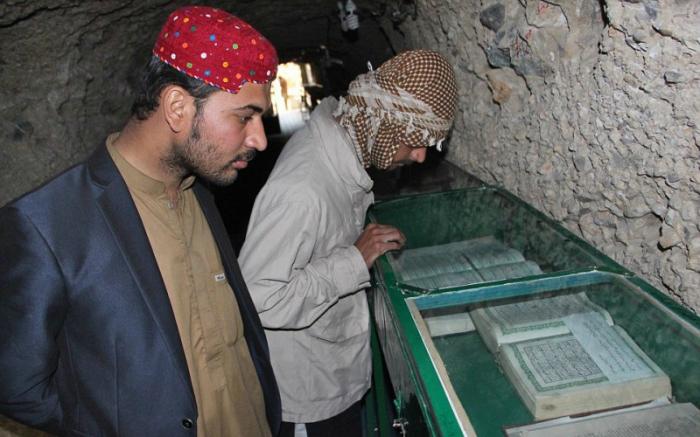 Many visit the shrine to see preserved historical copies of the Koran.