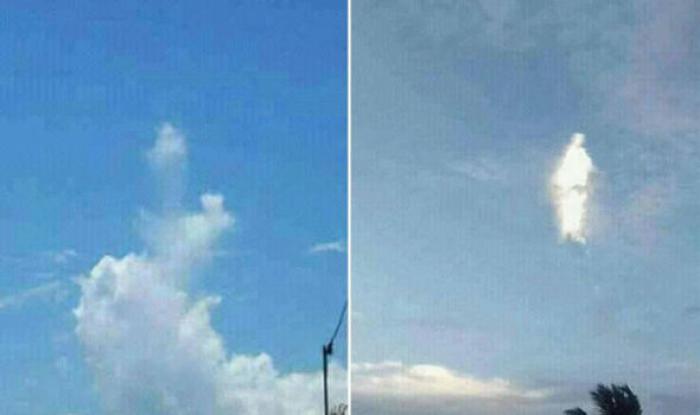 Several people noticed the cloud and took pictures of the miraculous sight. Several people noticed the cloud and took pictures of the miraculous sight.