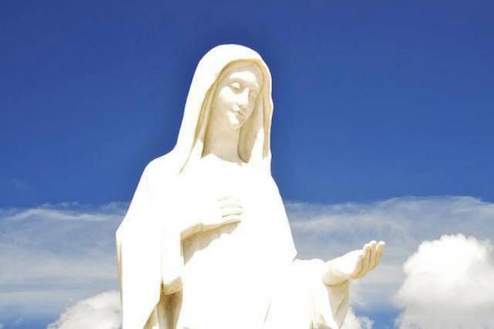 A statue of Our Lady in Medjugorje, Bosnia and Herzegovina.