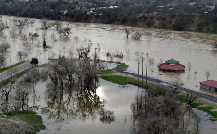 A park near Oroville flooded by the failed dam. 