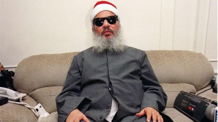 A 1993 photo of Sheikh Omar Abdel Rahman, the blind spiritual leader of Egypt's largest Islamic extremist fundamentalist group Jamaa Islamiyya.