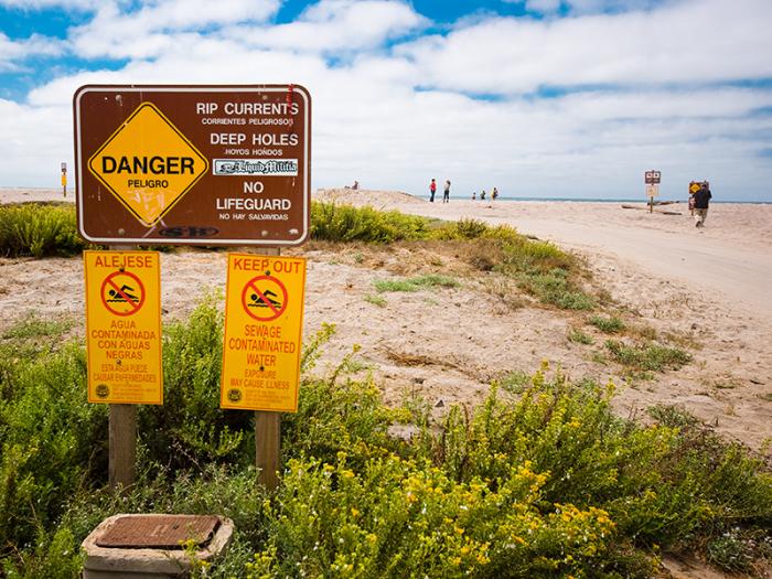 Contaminated water closes beaches along the California coast.
