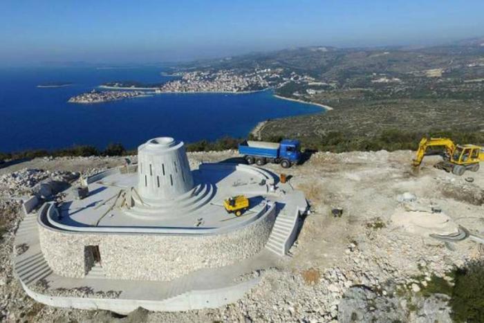 Construction at the future site of a 55-foot Marian statue in Primosten, Croatia. Construction at the future site of a 55-foot Marian statue in Primosten, Croatia.