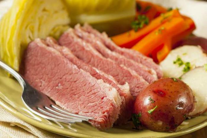 Corned beef and cabbage.