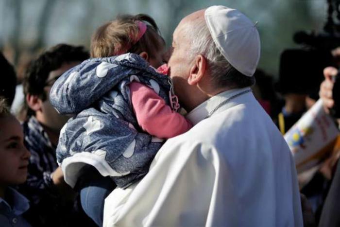 Pope Francis visits the Roman parish of Santa Maddalena di Canossa.