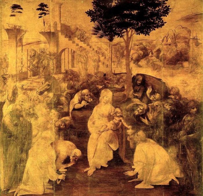 The Adoration of the Magi before its restoration.