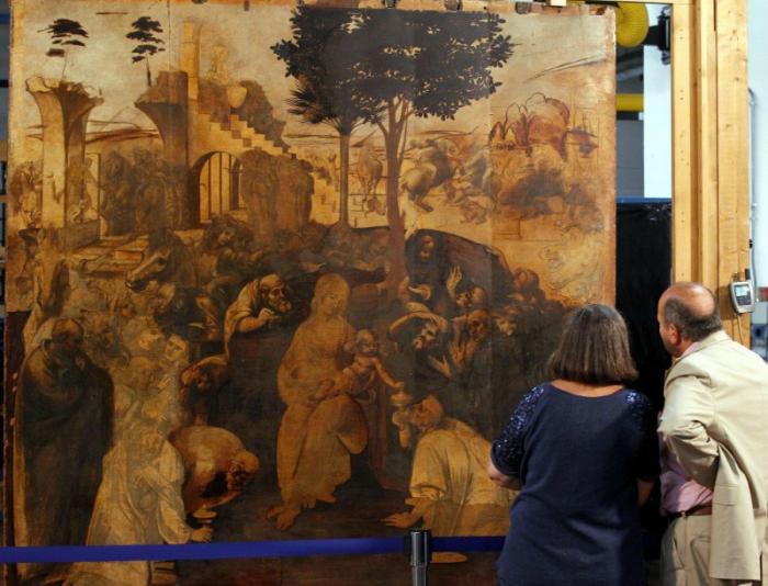 The unfinished Leonardo da Vinci masterpiece has spent the last six years in an extensive restoration process.