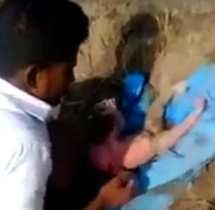 The newborn was rescued from her shallow grave.