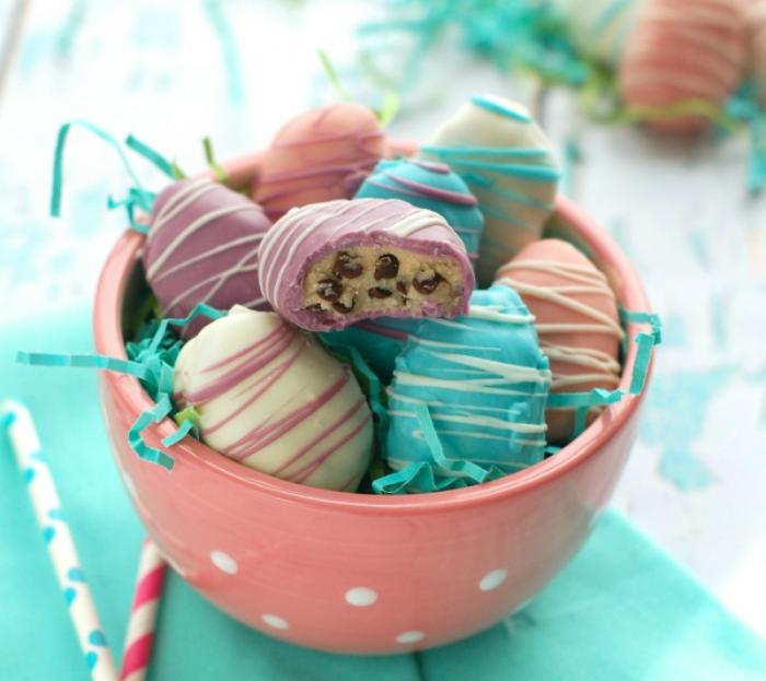 Easter Egg Cookie Dough Truffles.