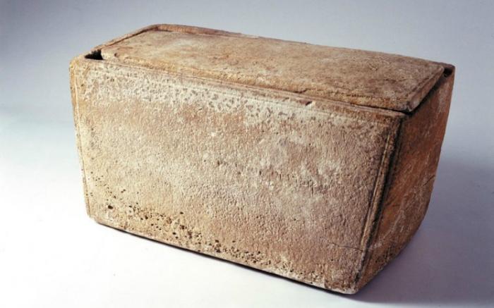 Material from the James Ossuary, which scientists believe carried the remains of Jesus
