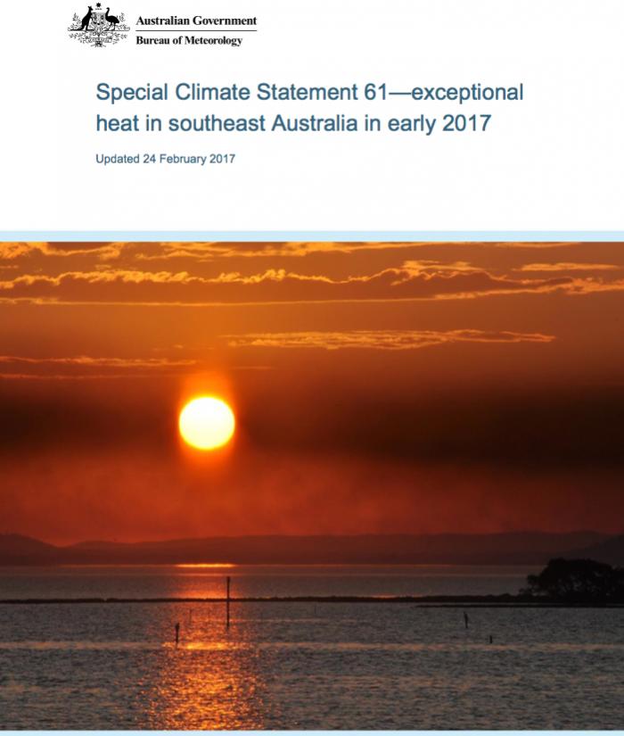 Fig 2. SCS 61 Exceptional heat in southeast Australia in early 2017 Issued 22 February 2017, updated 24 February 2017 Fig 2. SCS 61 Exceptional heat in southeast Australia in early 2017 Issued 22 February 2017, updated 24 February 2017