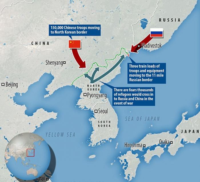 Both China and Russia have deployed troops on the border. Such a deployment tells the North to take the USA seriously. 